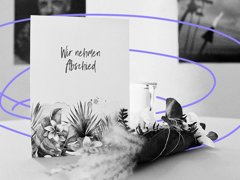 Detail Trauerkarte mit Blume